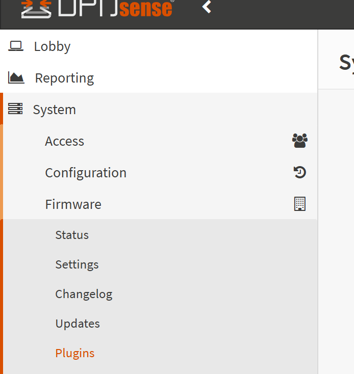 A screenshot of OPNSense UI