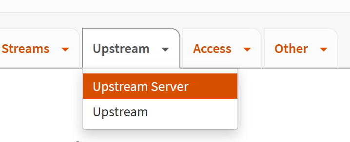 A screenshot of OPNSense NGINX Upstream tab