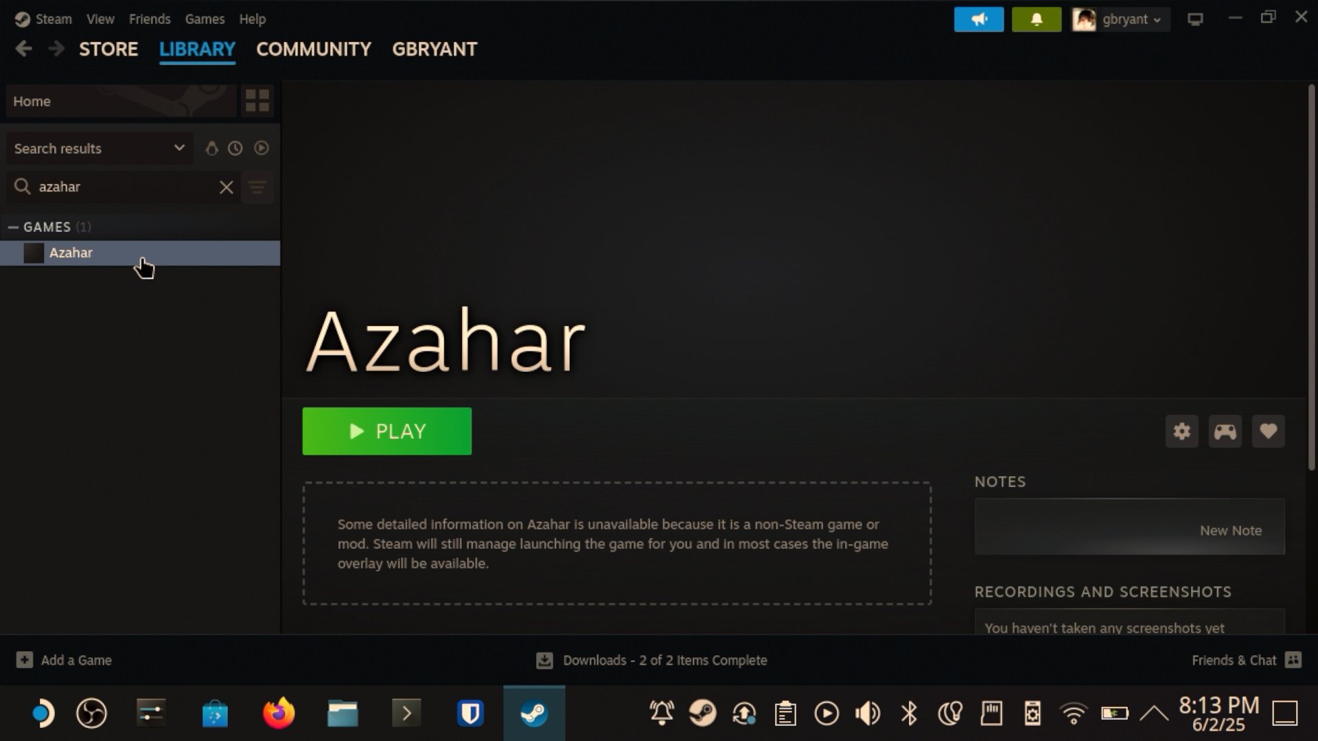 Find and launch Azahar in your Steam Library. When in doubt, use the search!