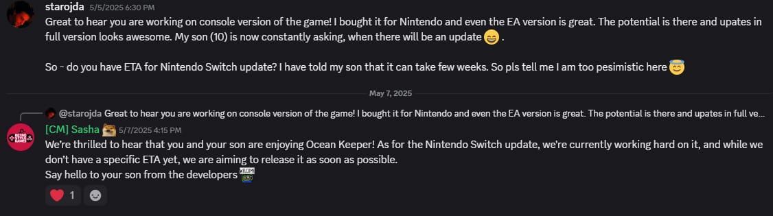 "...the whole team sends a big hello back to his son": snapshots of the Discord tradition