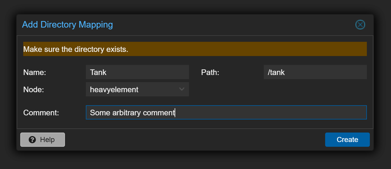 Proxmox 8.4.1 Add Directory Mapping modal