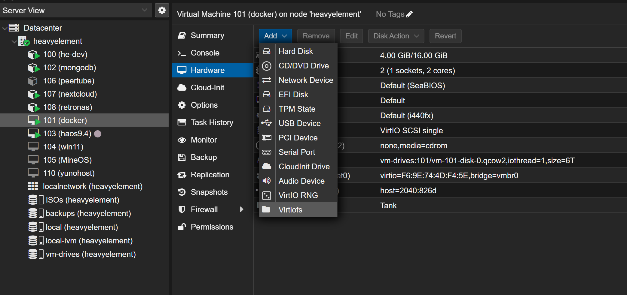 Adding a virtiofs to my VM