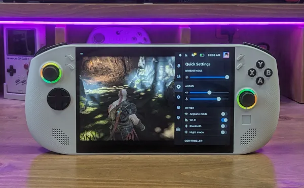 Lenovo Legion Go S running God of War on Bazzite