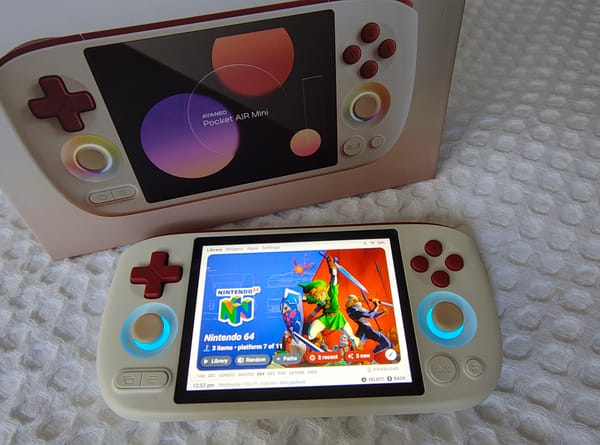 AYANEO Pocket AIR Mini and the box it shipped in