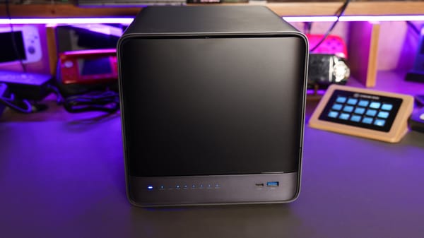 Minisforum N5 Network Attached Storage (NAS) shown with optional faceplate installed